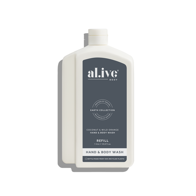 AL.IVE BODY 1LTR WASH REFILL COCONUT & WILD ORANGE