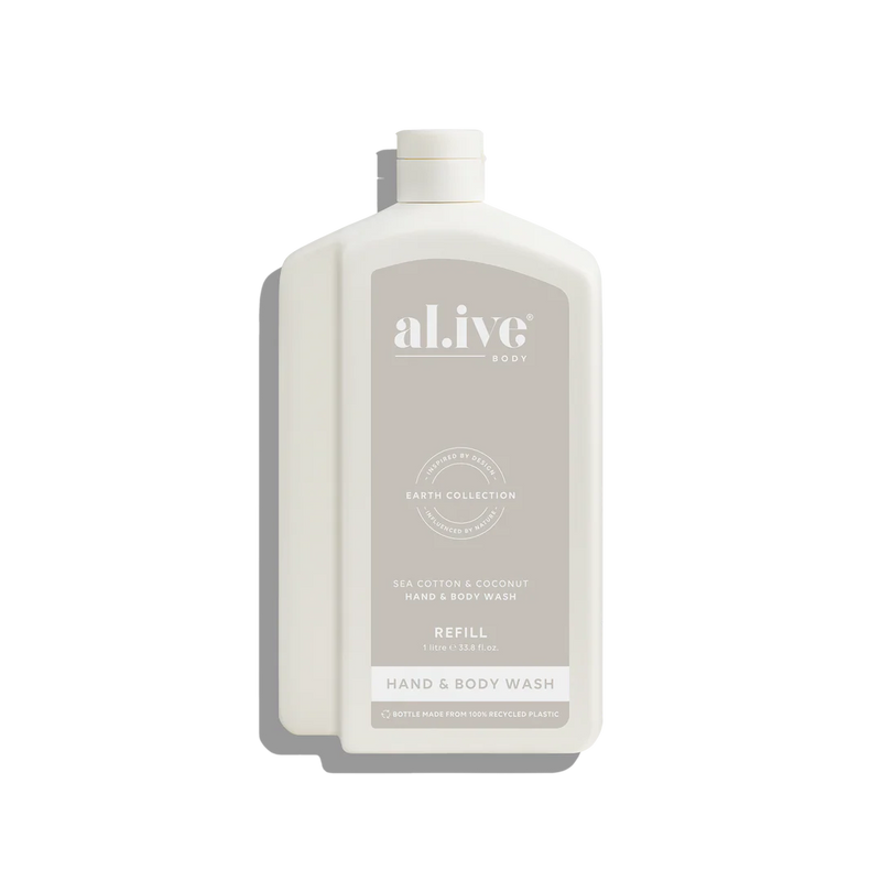 AL.IVE BODY 1LTR WASH REFILL SEA COTTON & COCONUT
