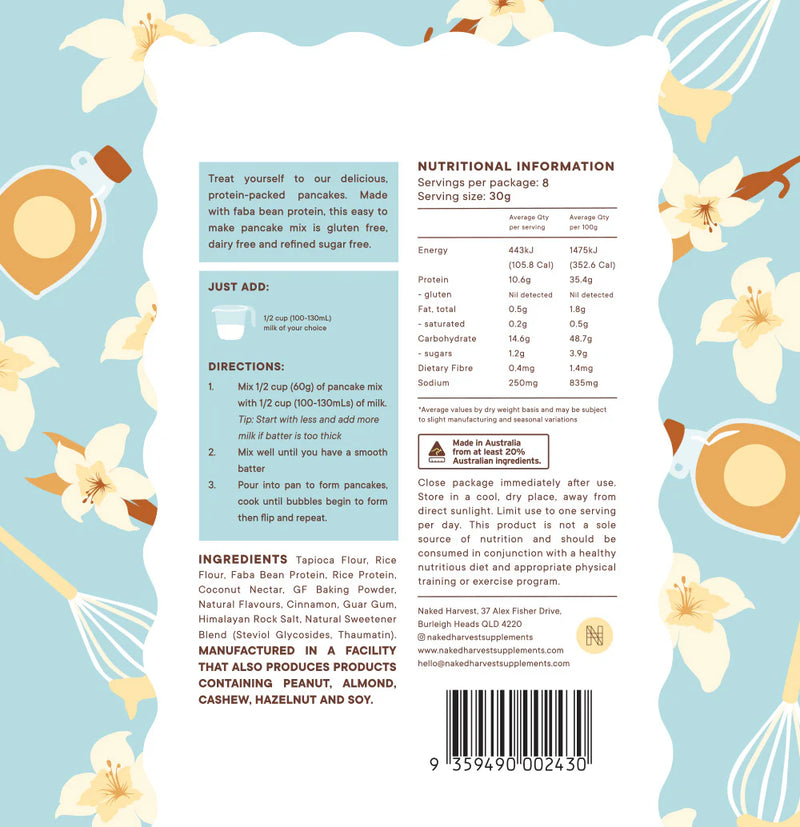 NAKED HARVEST NAKED BAKES VANILLA PROTEIN PANCAKE MIX 240G