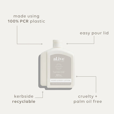 AL.IVE BODY LOTION REFILL 650ML SEA COTTON & COCONUT