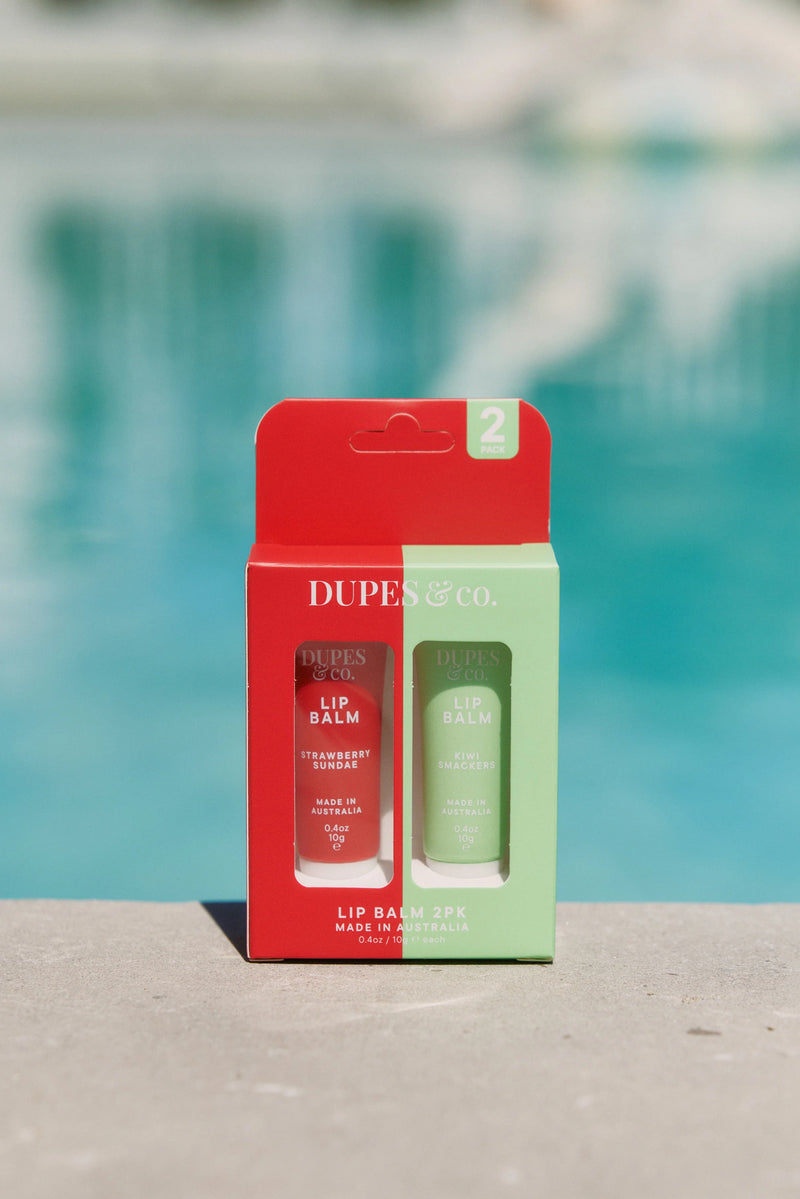 DUPES & CO LIP BALM DUO STRAWBERRY SUNDAE & KIWI SMACKERS