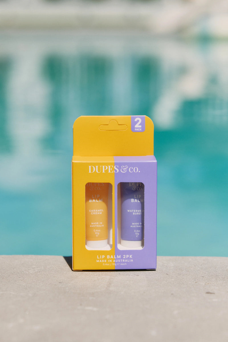DUPES & CO LIP BALM DUO CARAMEL CREAM & WATERMELON BURST