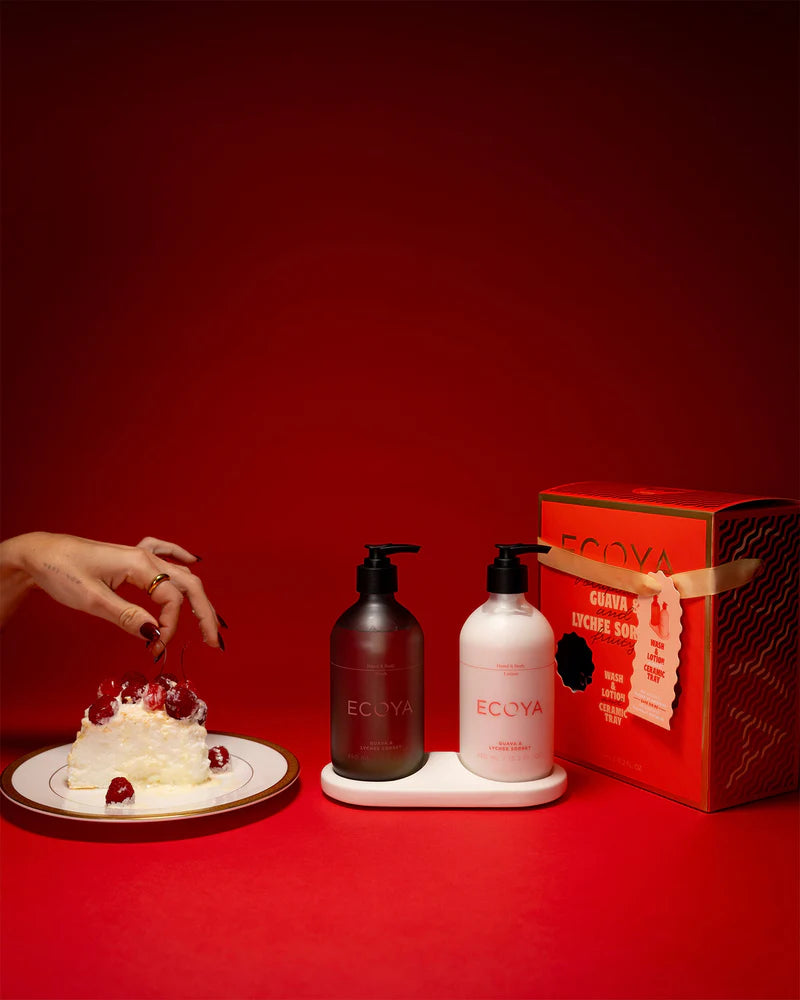 ECOYA GUAVA & LYCHEE SORBET BATHROOM GIFT SET