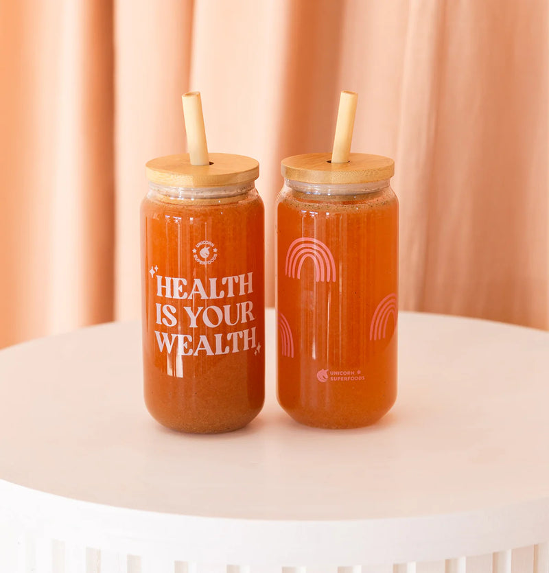 UNICORN SUPERFOODS HEALTH IS YOUR WEALTH TUMBLER