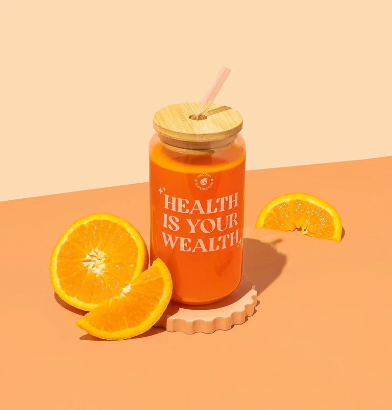 UNICORN SUPERFOODS HEALTH IS YOUR WEALTH TUMBLER