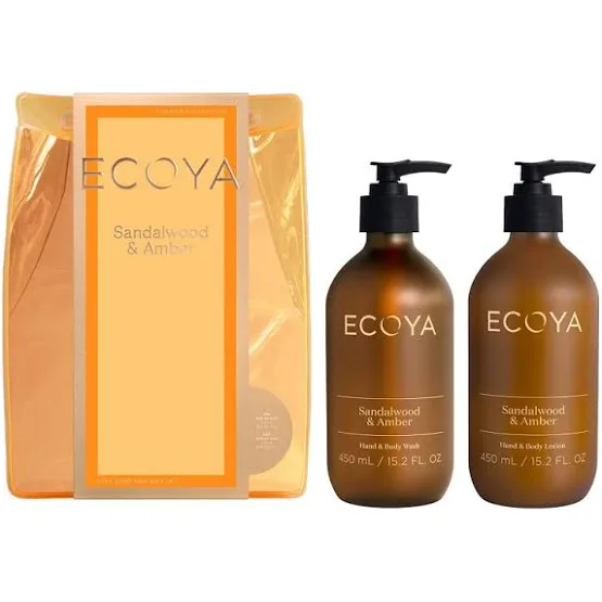 ECOYA SANDALWOOD & AMBER LUXE BODY GIFT SET DUO