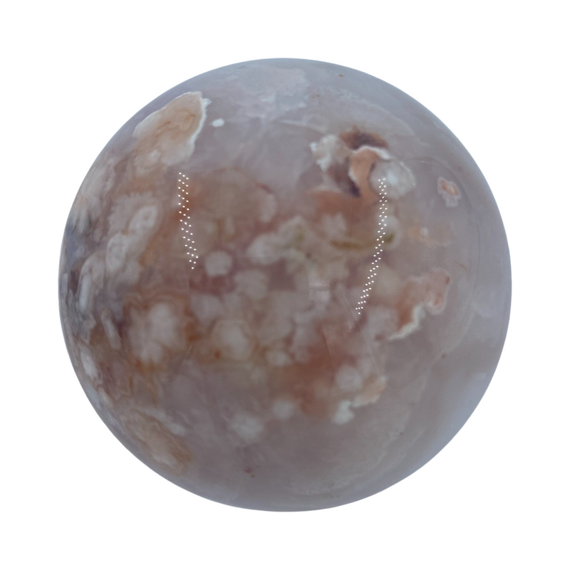 FLOWER AGATE WITH CARNELIAN SPHERE