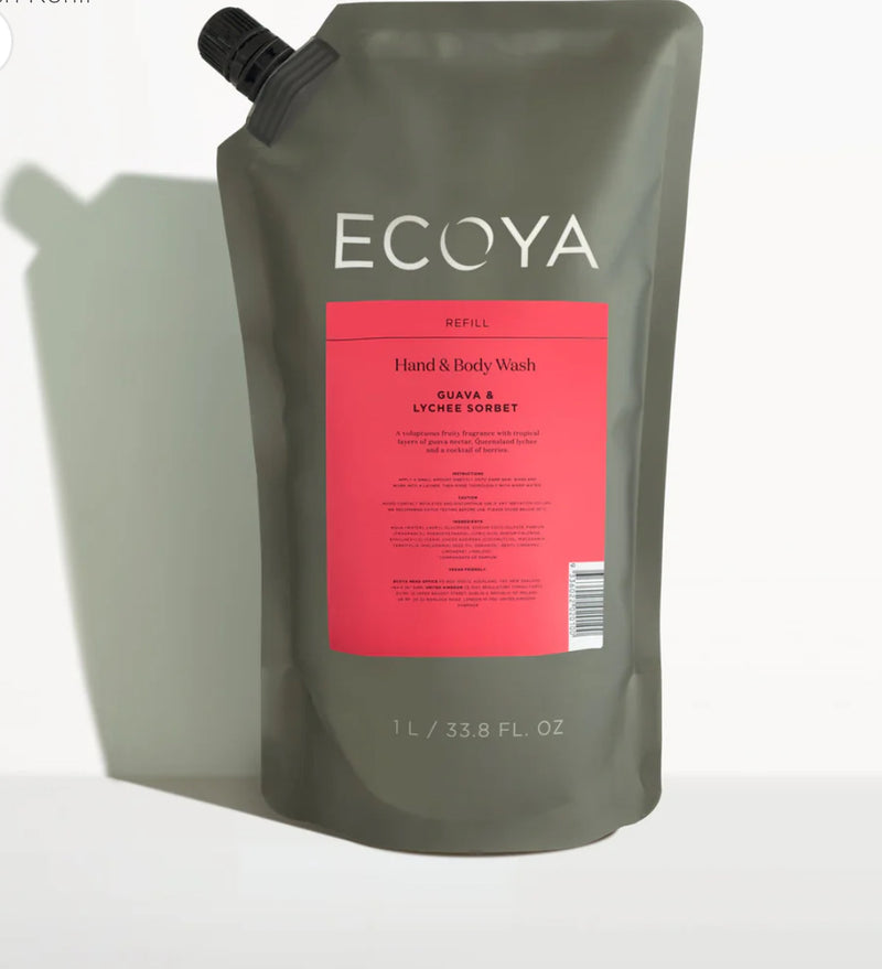 ECOYA GUAVA & LYCHEE SORBET HAND & BODY WASH REFILL