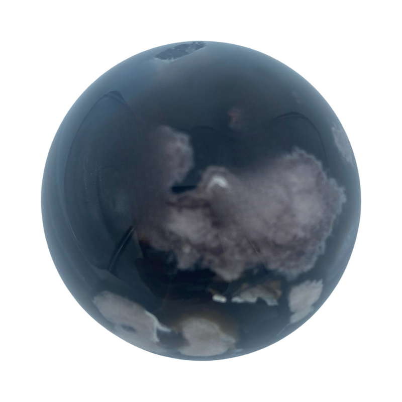 BLACK FLOWER AGATE SPHERE