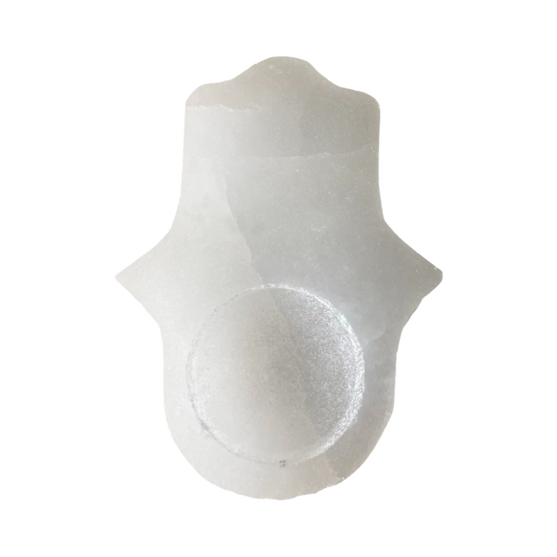 SELENITE HAMSA TEA LIGHT