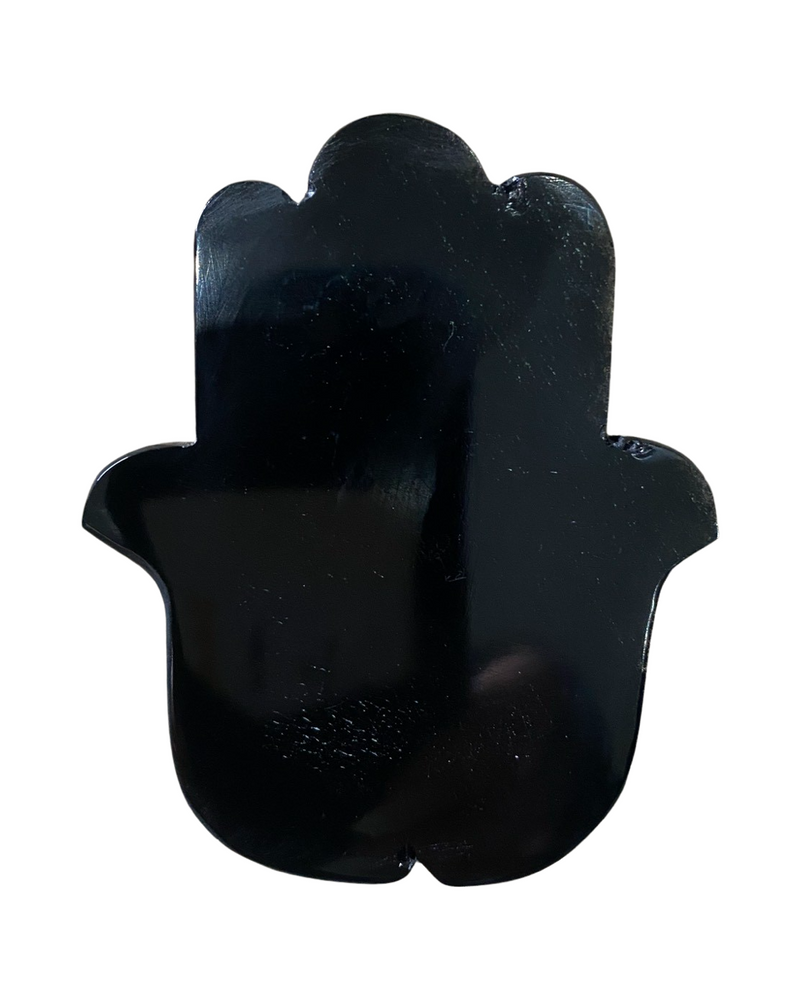 BLACK OBSIDIAN HAMSA