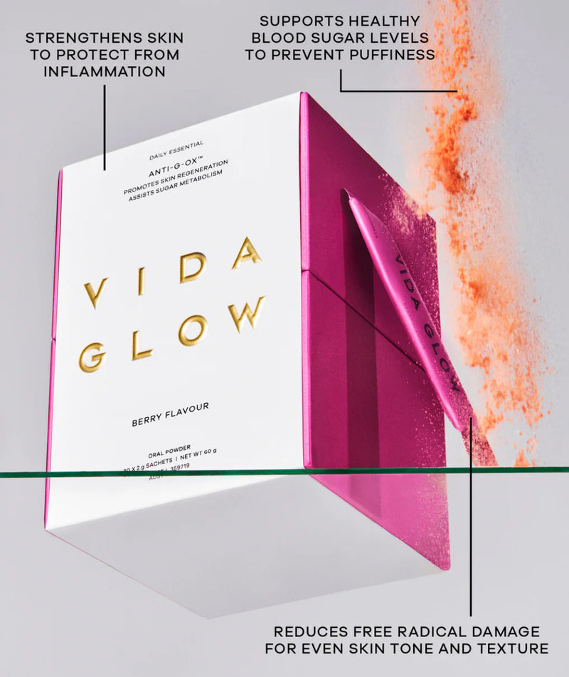 VIDA GLOW DAILY ESSENTIAL ANTI-G-OX BERRY FLAVOUR SACHETS