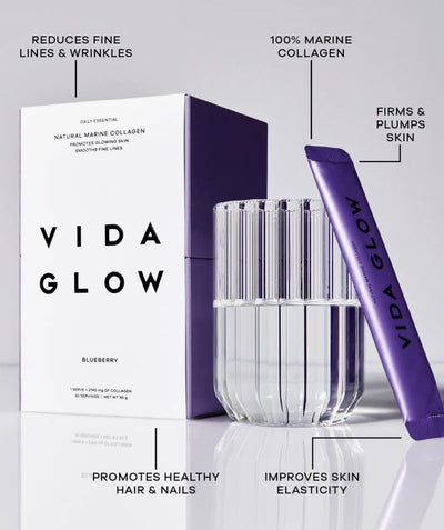 VIDA GLOW NATURAL MARINE COLLAGEN BLUEBERRY