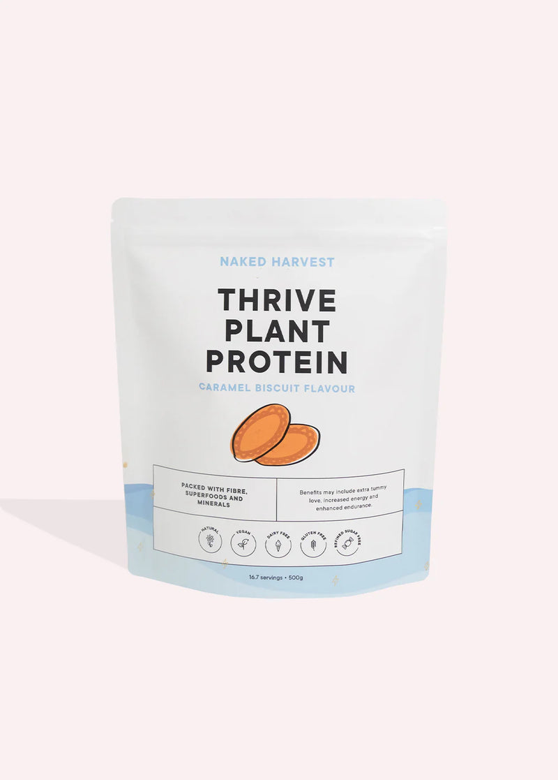 NAKED HARVEST THRIVE PROTEIN CARAMELISED BISCUIT 500G