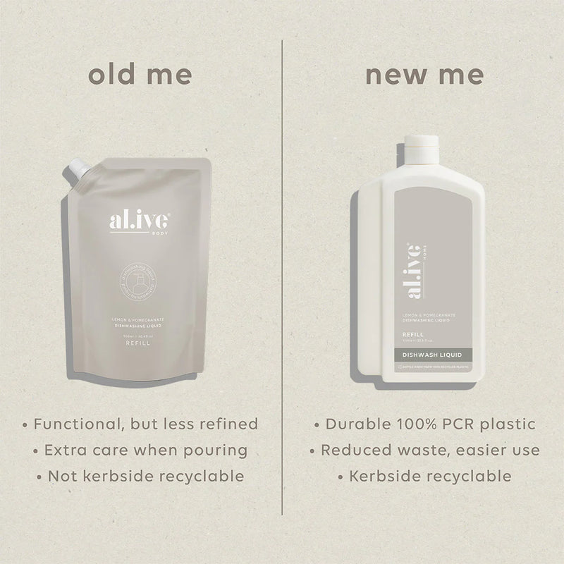 AL.IVE BODY 1 LTR DISHWASH REFILL LEMON & POMEGRANATE