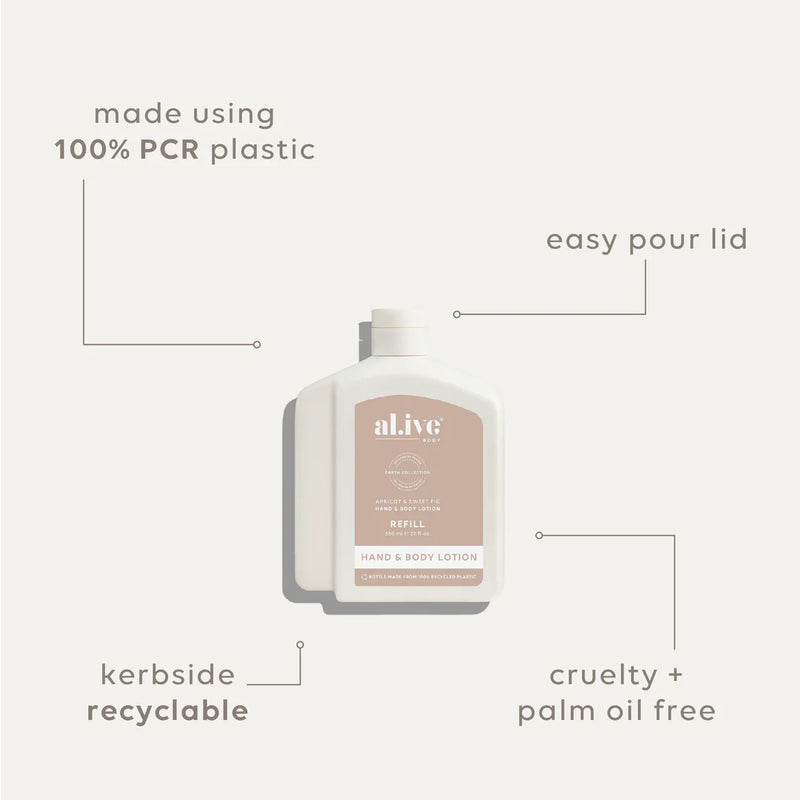 AL.IVE BODY HAND & BODY LOTION REFILL APRICOT & SWEET FIG