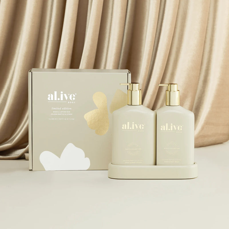 AL.IVE BODY WASH & LOTION DUO - GOLDEN WATTLE & CITRUS