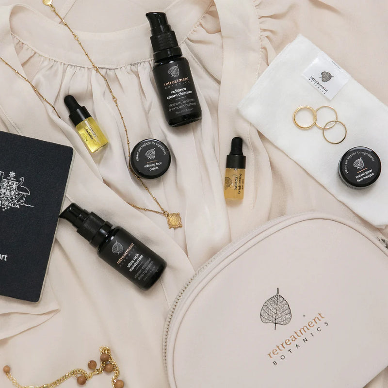 RETREATMENT BOTANICS  LUMINOUS TRAVELLER SKINCARE SET BUNDLE