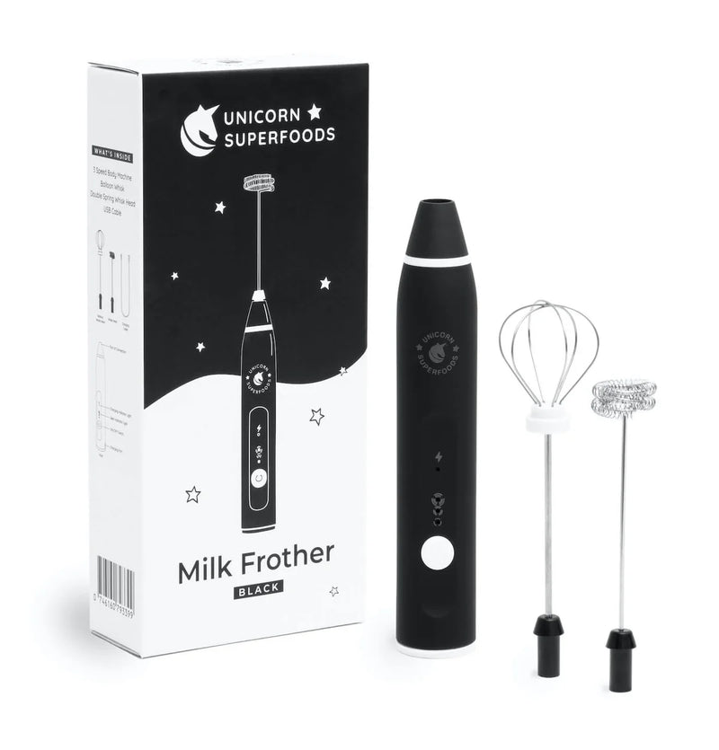 UNICORN SUPERFOODS HANDHELD MILK FROTHER BLACK