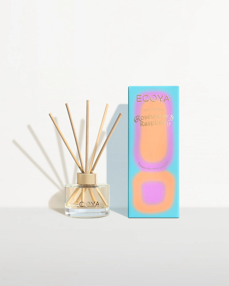 ECOYA MINI REED DIFFUSER ROSEWATER & RASPBERRY