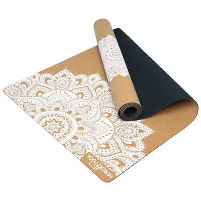 Yoga Design Lab 3.5mm Cork Yoga Mat - Mandala White