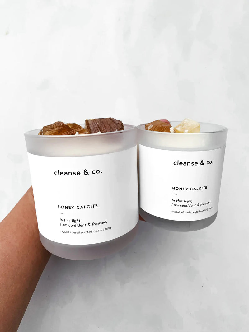 CLEANSE & CO CANDLE HONEY CALCITE CONFIDENT & FOCUSED