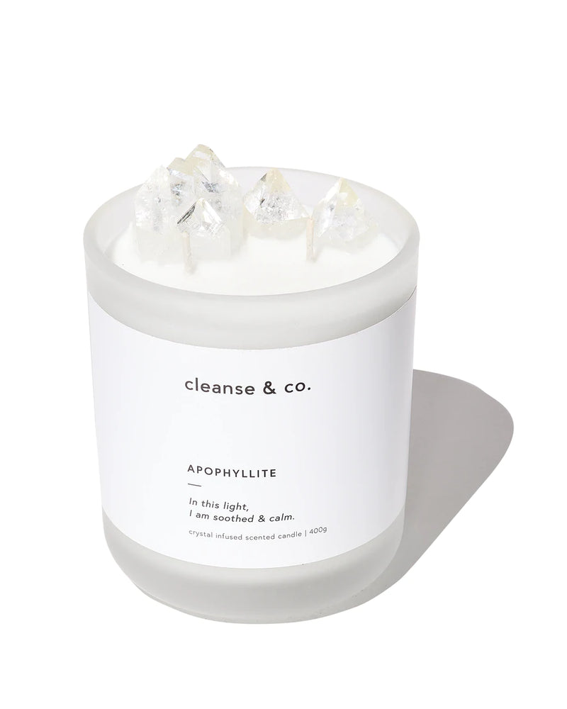 CLEANSE & CO CANDLE -  APOPHYLLITE - SOOTHED & CALM