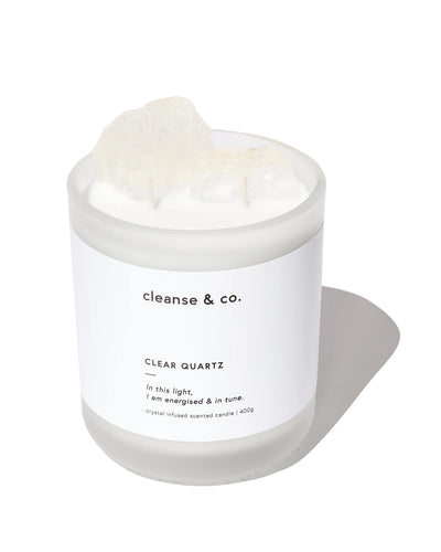 CLEANSE & CO CANDLE CLEAR QUARTZ - ENERGISED & IN TUNE