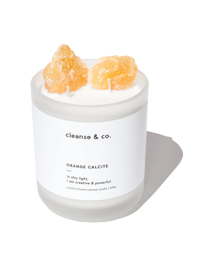 CLEANSE & CO CANDLE ORANGE CALCITE - CREATIVE & POWERFUL