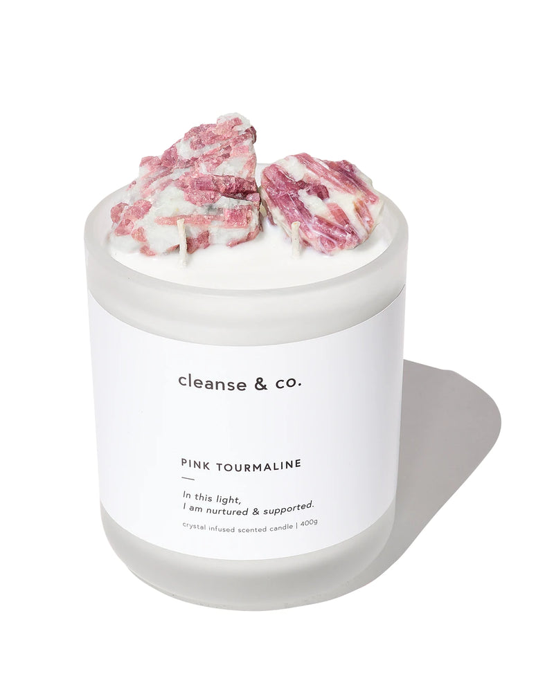 CLEANSE & CO  CANDLE - PINK TOURMALINE  NURTURED & SUPPORTED