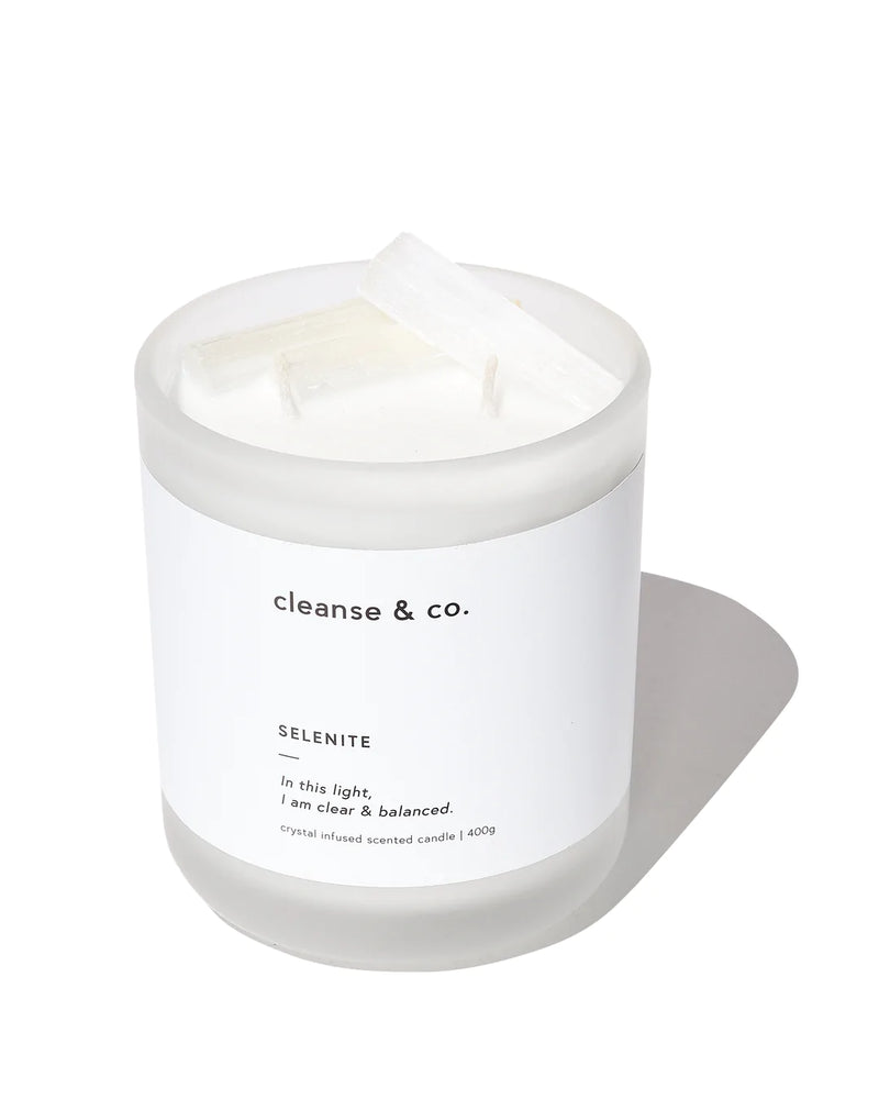 CLEANSE & CO  CANDLE SELENITE - CLEAR & BALANCED