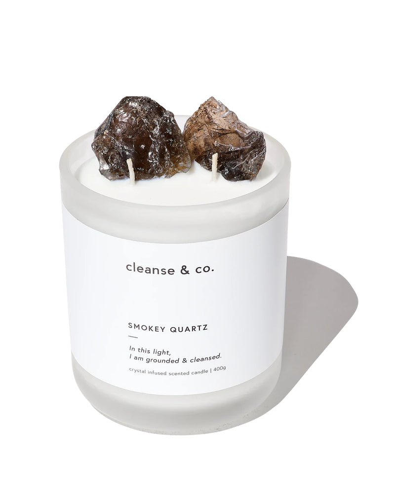 CLEANSE & CO  CANDLE SMOKEY QUARTZ- GROUNDED & CLEANSED