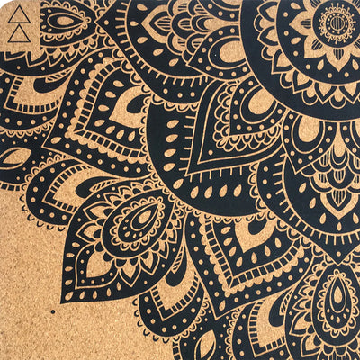 YOGA DESIGN MAT TRAVEL MAT MANDALA BLACK 1.5MM