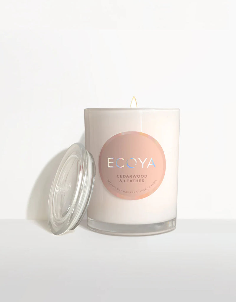 ECOYA CEDARWOOD & LEATHER METRO CANDLE