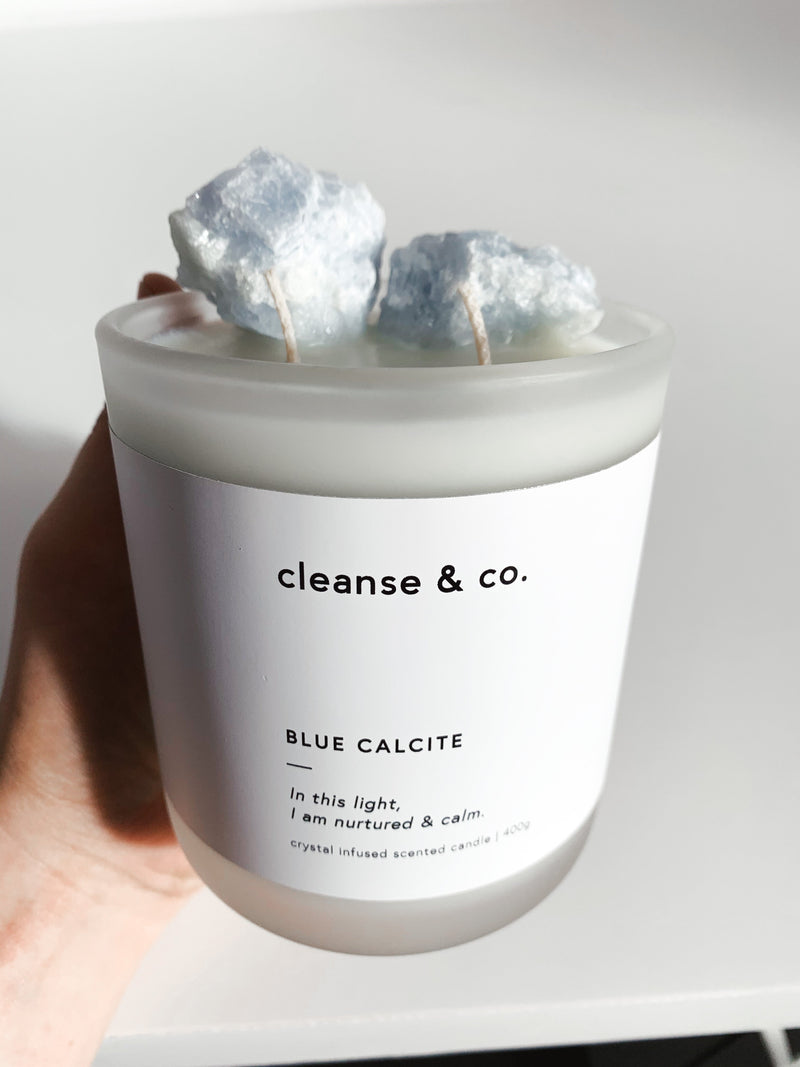 CLEANSE &  CO BLUE CALCITE- NURTURED & CALM CANDLE