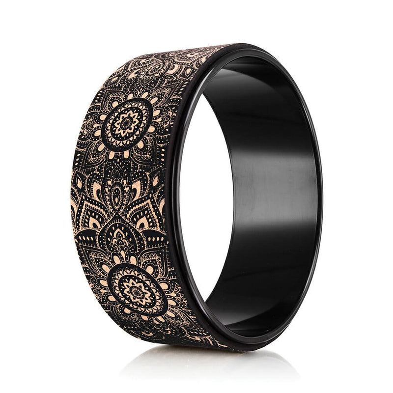 YOGA DESIGN LAB CORK YOGA WHEEL - MANDALA BLACK