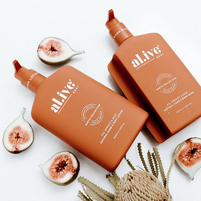 AL.IVE BODY HAND & BODY WASH & LOTION DUO + TRAY FIG, APRICOT & SAGE